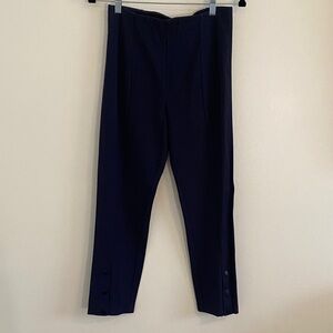 St. John Navy Blue Fitted Ankle Trouser with Snap Cuffs size 4